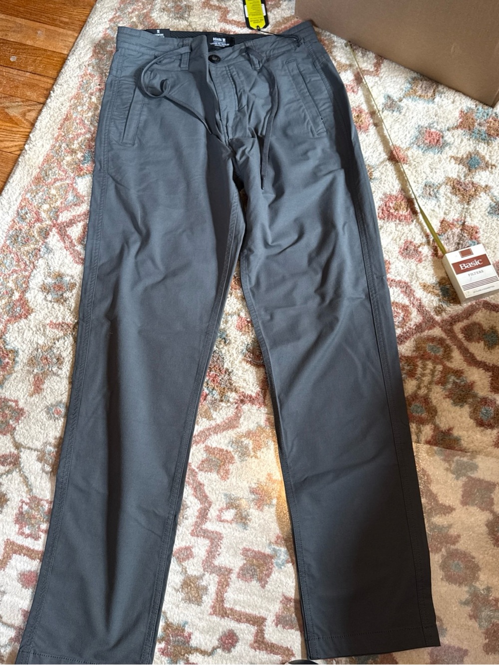 Men's Gray Drawstring Chino Pants - layover traveler 28x30 pants